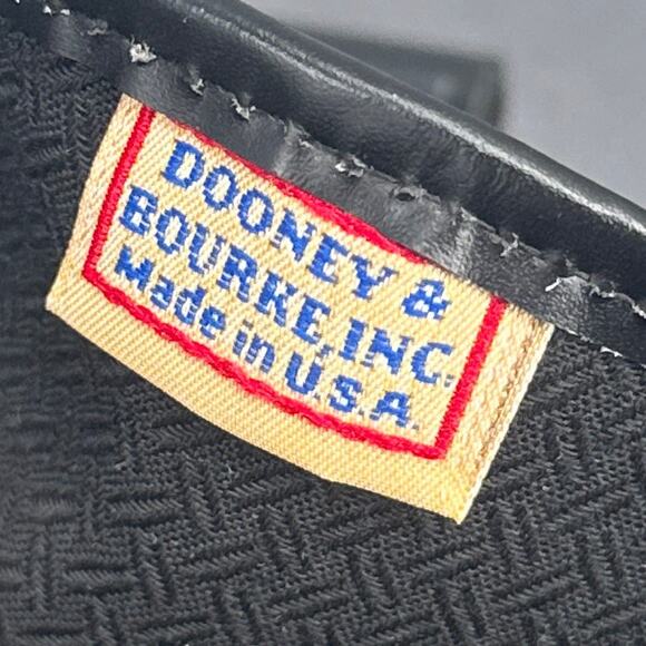 VTG Dooney & Bourke USA Black Leather Canvas Weekender Overnight Duffle No Strap - Picture 11 of 16